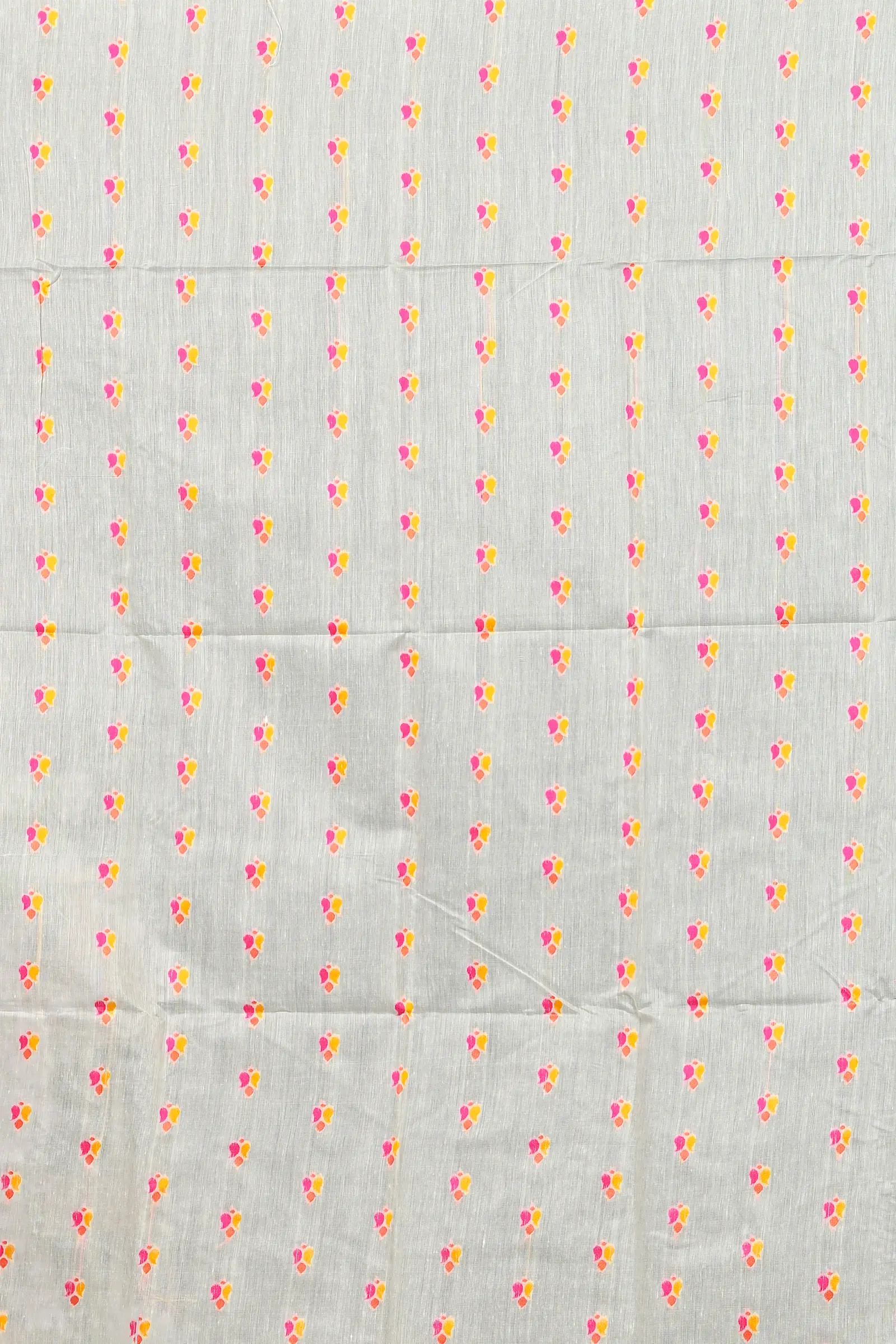 White Cotton Silk Parmix Hand Loom Saree (368)