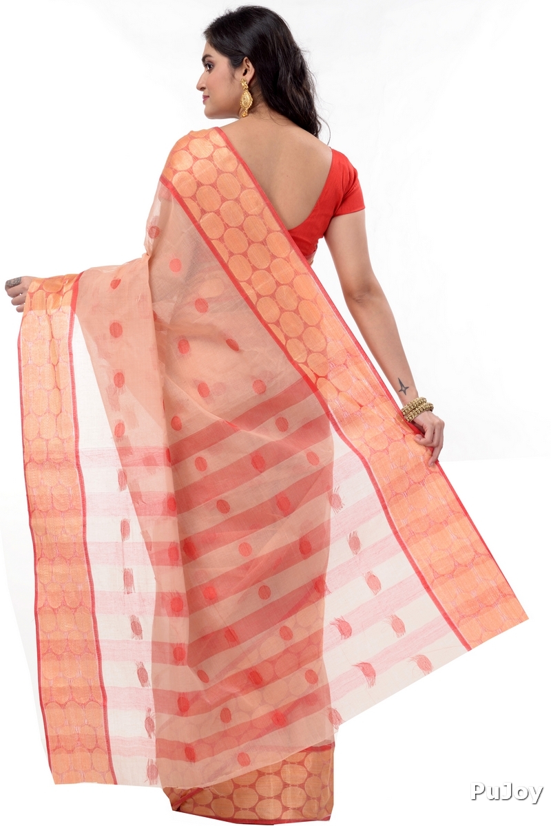 Off-White Pure Cotton Ganga Jamuna Tant Saree (373)