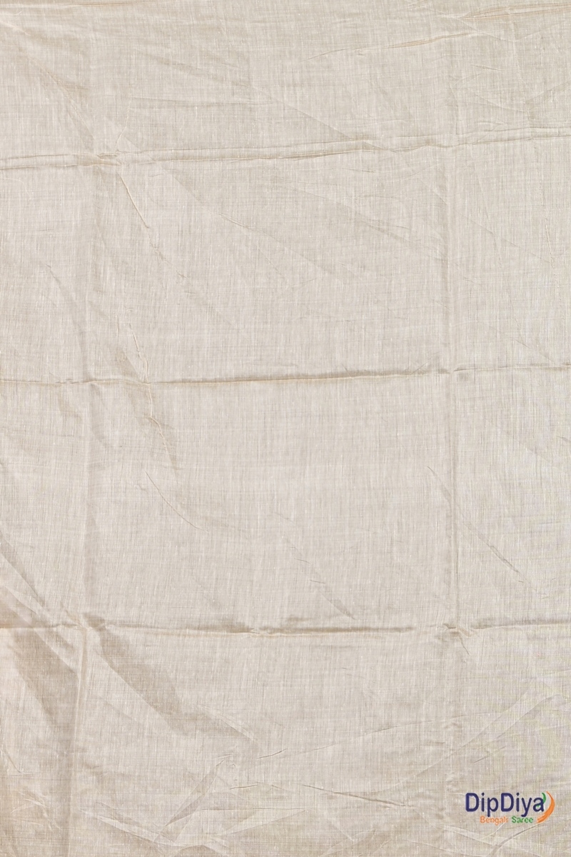 Cream Cotton Silk Parmix Hand Loom Saree (392)