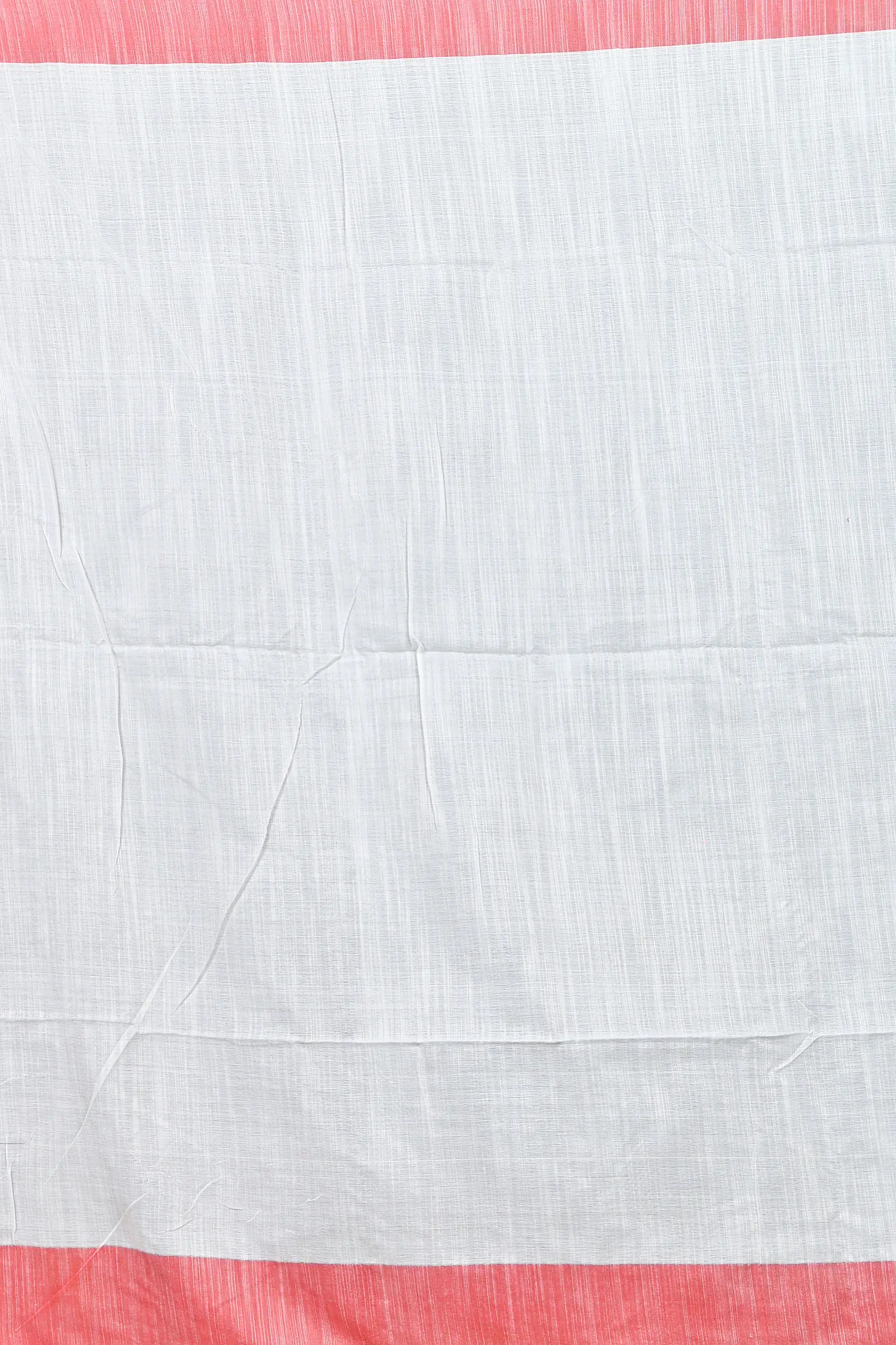 White Red Cotton Blended Parnika Hand Loom Saree (393)