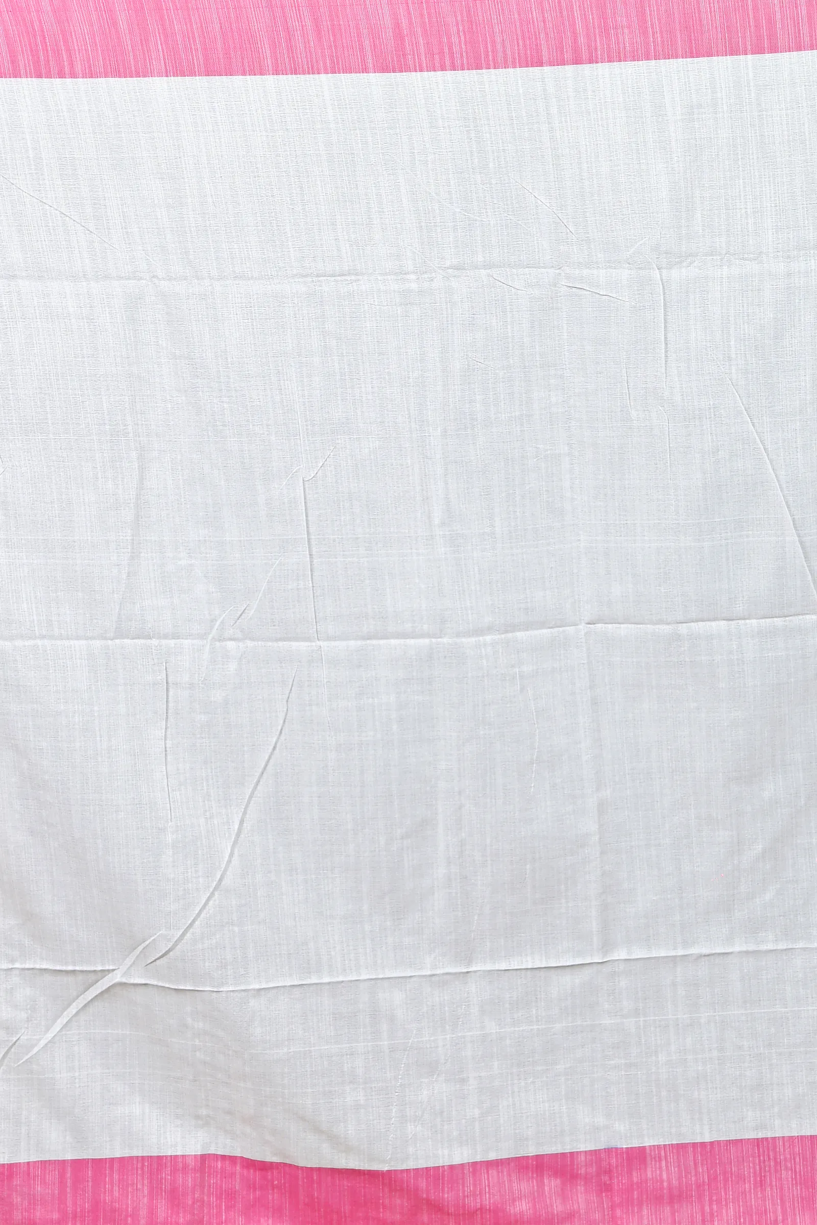 White Pink Cotton Blended Parnika Hand Loom Saree (394)
