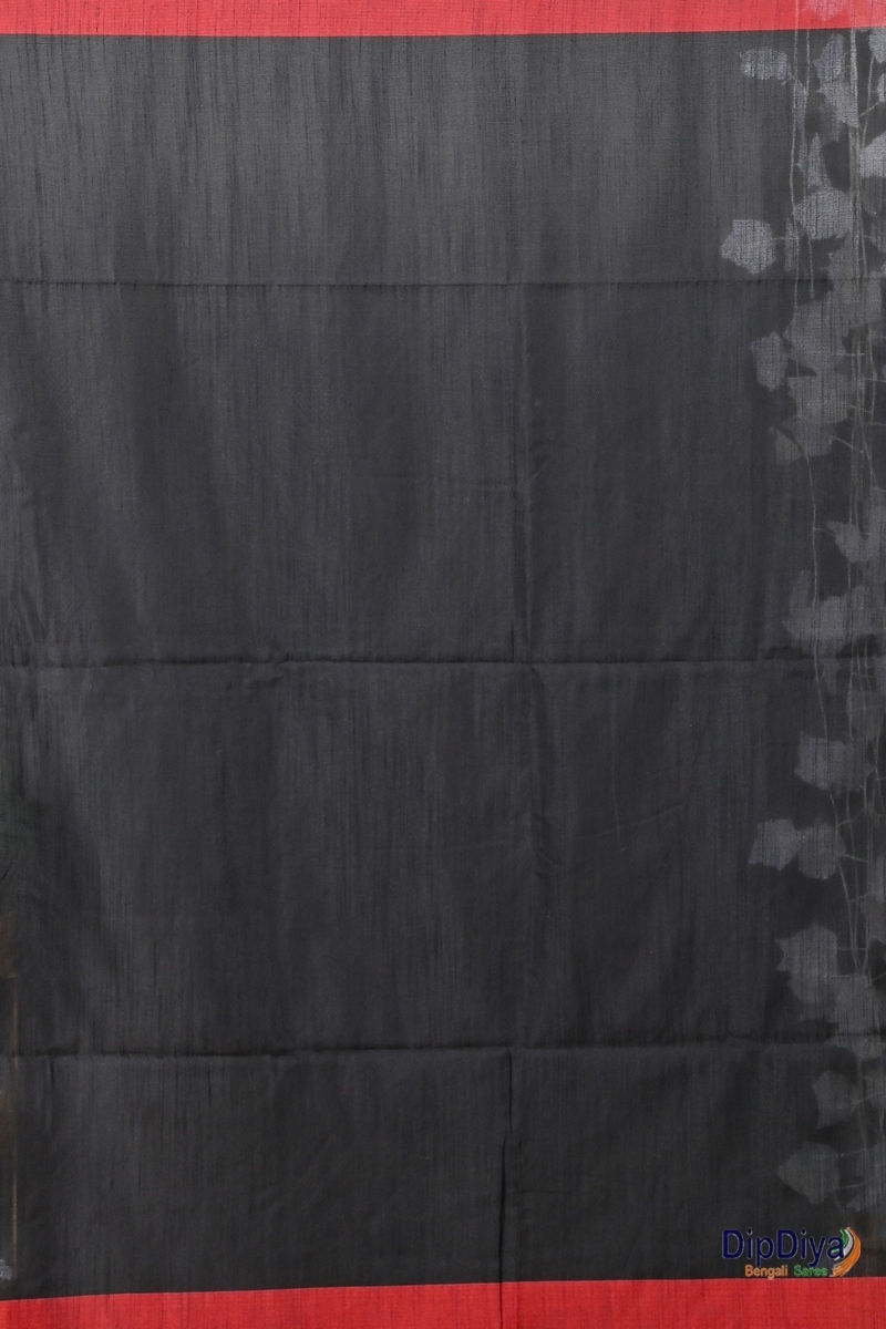 Black Cotton Blended Parnika Hand Loom Saree (396)