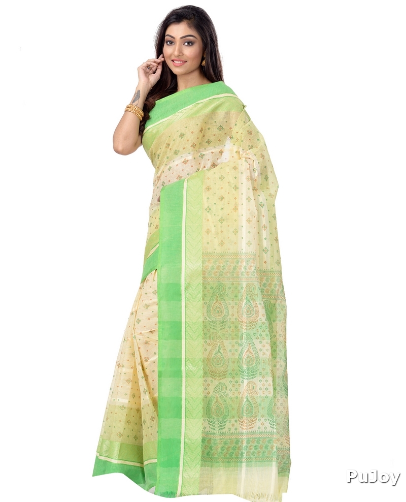 Green Pure Cotton ANARKOLI PRINT Tant Saree Print (4070)