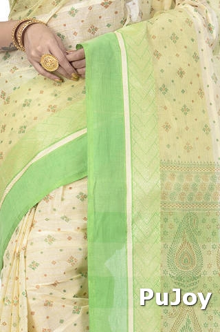 Green Pure Cotton ANARKOLI PRINT Tant Saree Print (4070)