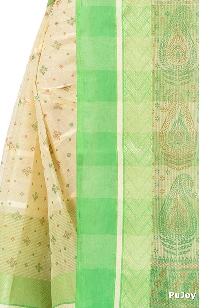 Green Pure Cotton ANARKOLI PRINT Tant Saree Print (4070)