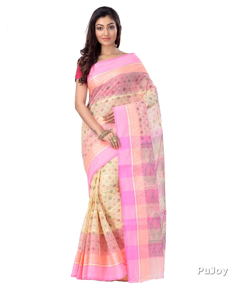 Pink Pure Cotton ANARKOLI PRINT Tant Saree Print (4072)