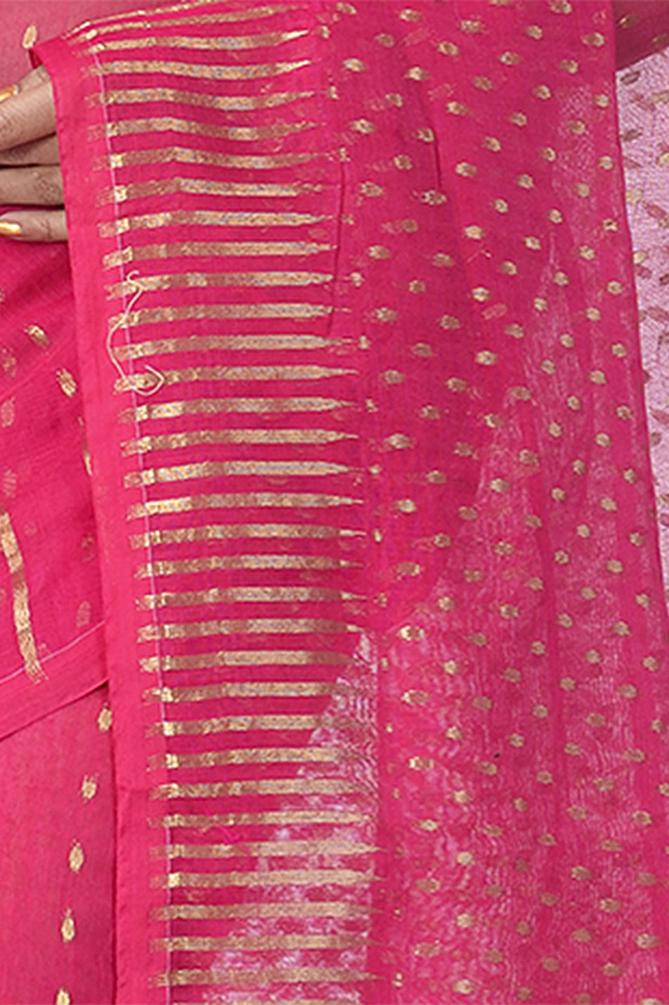 Purple Blended Cotton New HALF  JAMDINE Jamdani Saree (4109)