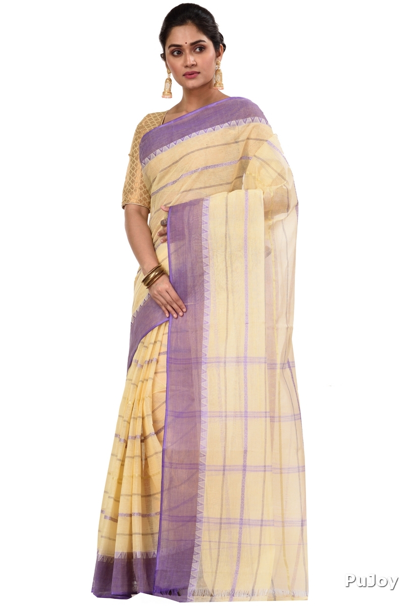 Purple Pure Cotton Boysko Tant Saree (425)