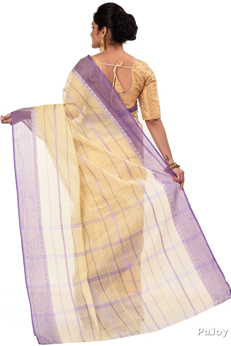 Purple Pure Cotton Boysko Tant Saree (425)