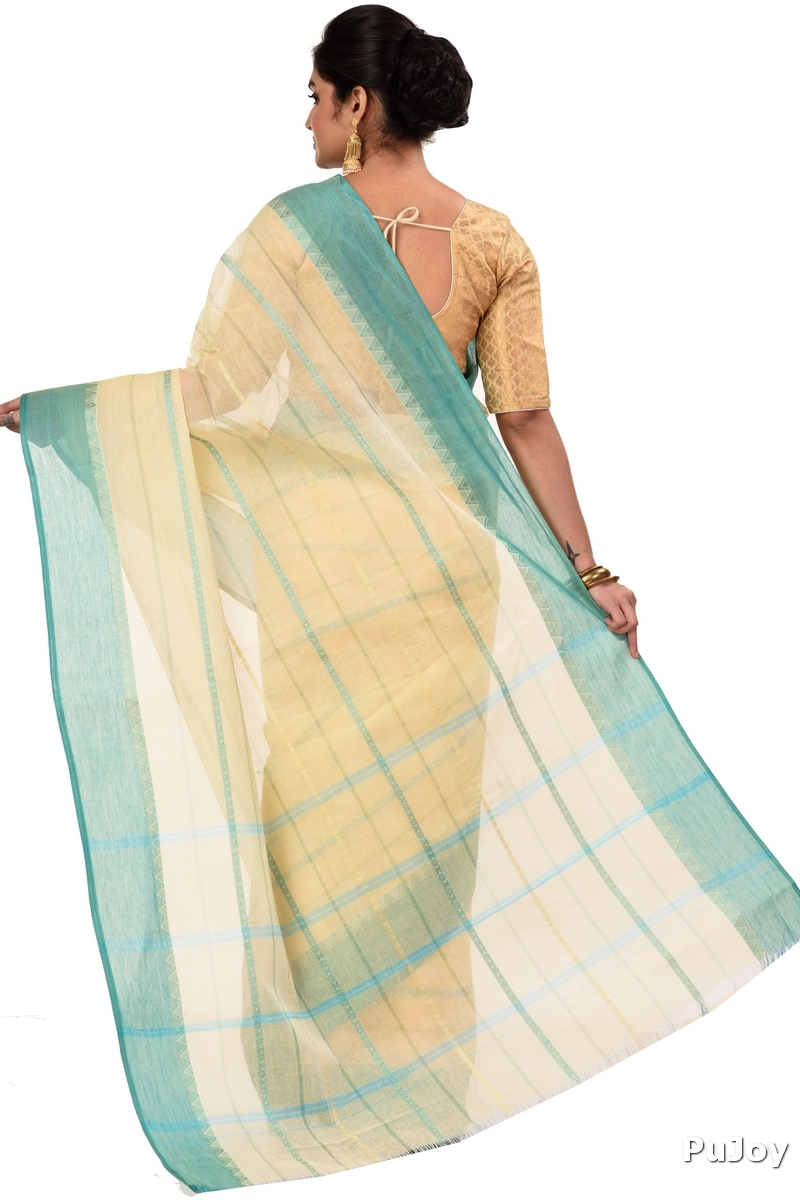 See Green Pure Cotton Boysko Tant Saree (428)