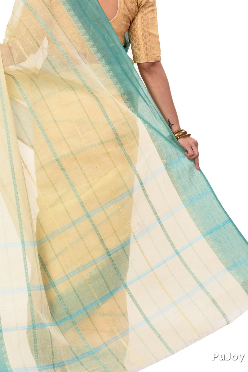 See Green Pure Cotton Boysko Tant Saree (428)