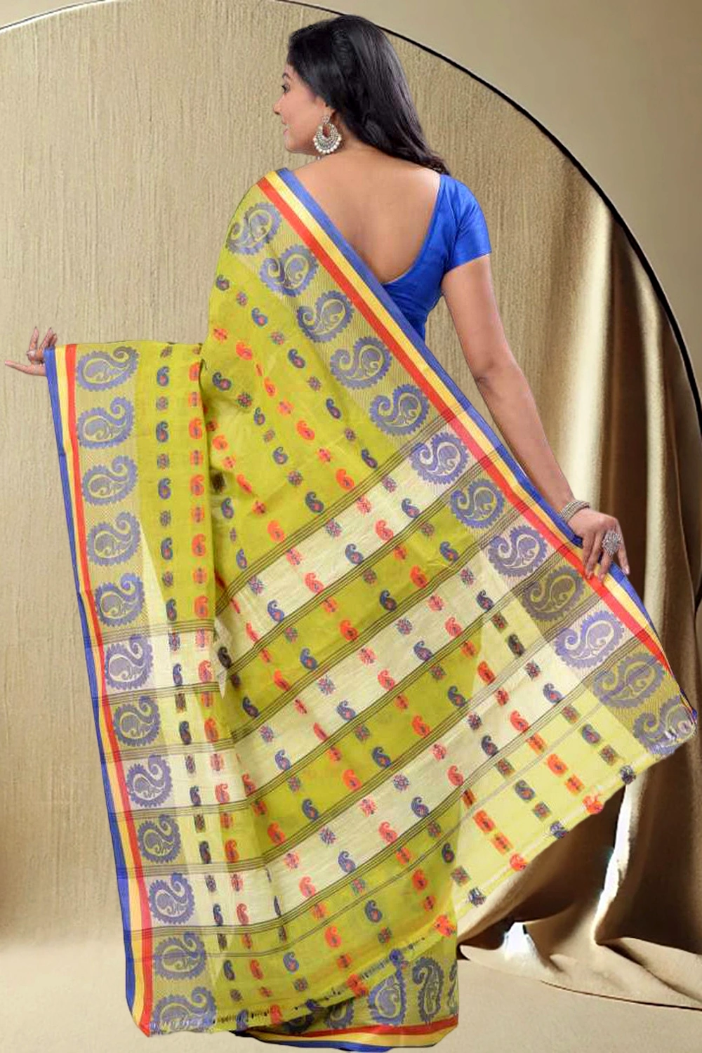 Green Pure Cotton Kanak_Chur Tant Saree (450)