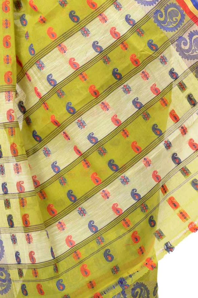 Green Pure Cotton Kanak_Chur Tant Saree (450)