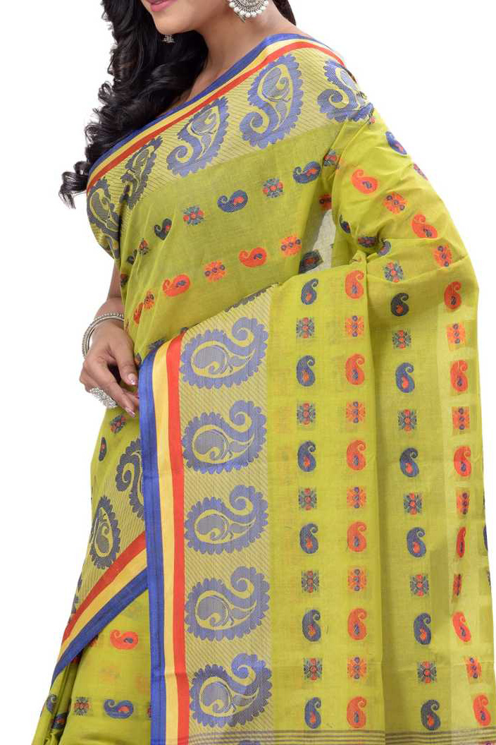 Green Pure Cotton Kanak_Chur Tant Saree (450)