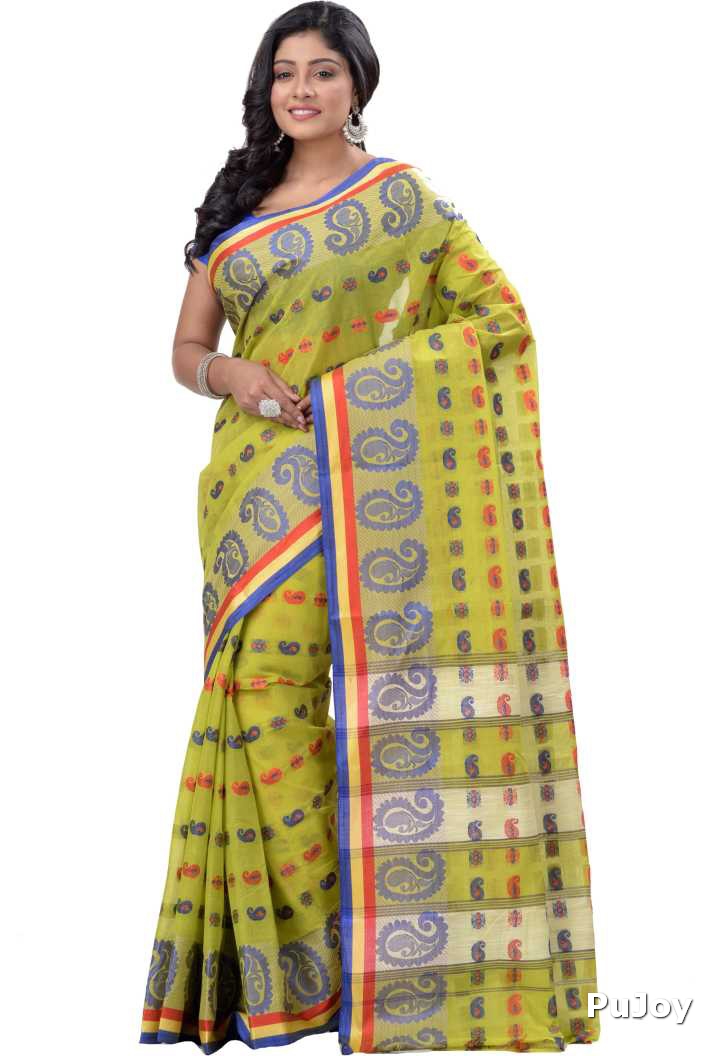 Green Pure Cotton Kanak_Chur Tant Saree (450)