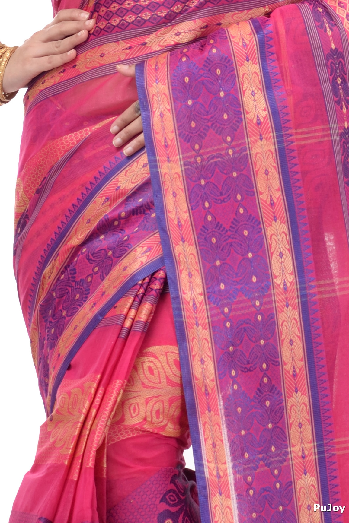 Pink Pure Cotton Saanvi Desiging Tant Saree (462)
