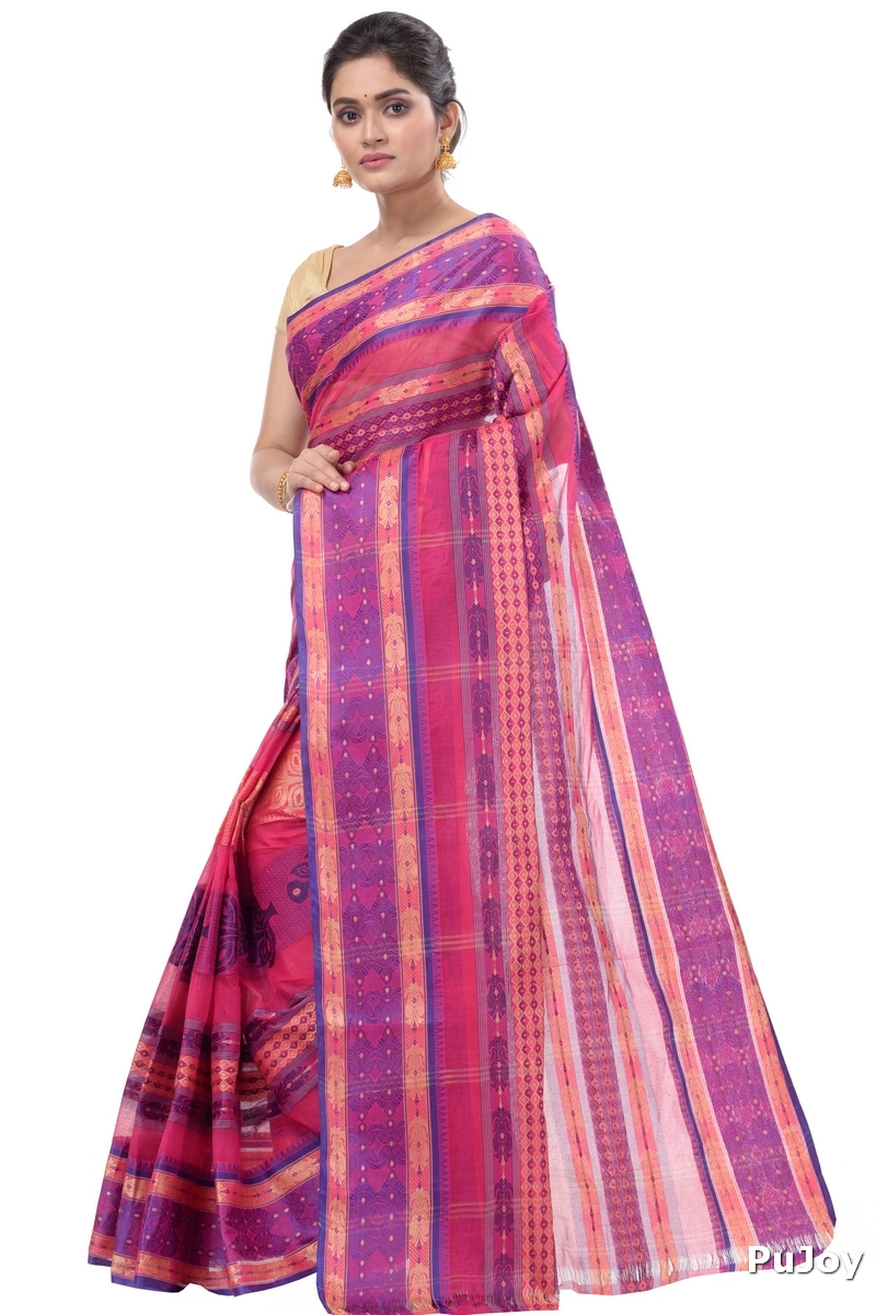 Pink Pure Cotton Saanvi Desiging Tant Saree (462)