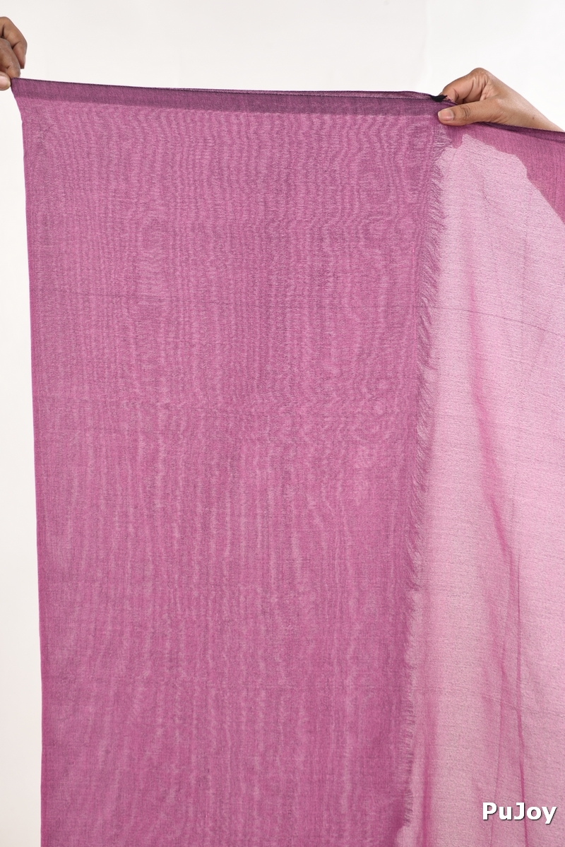 Purple Pure Cotton ThanKhadi Hand Loom Saree (465)