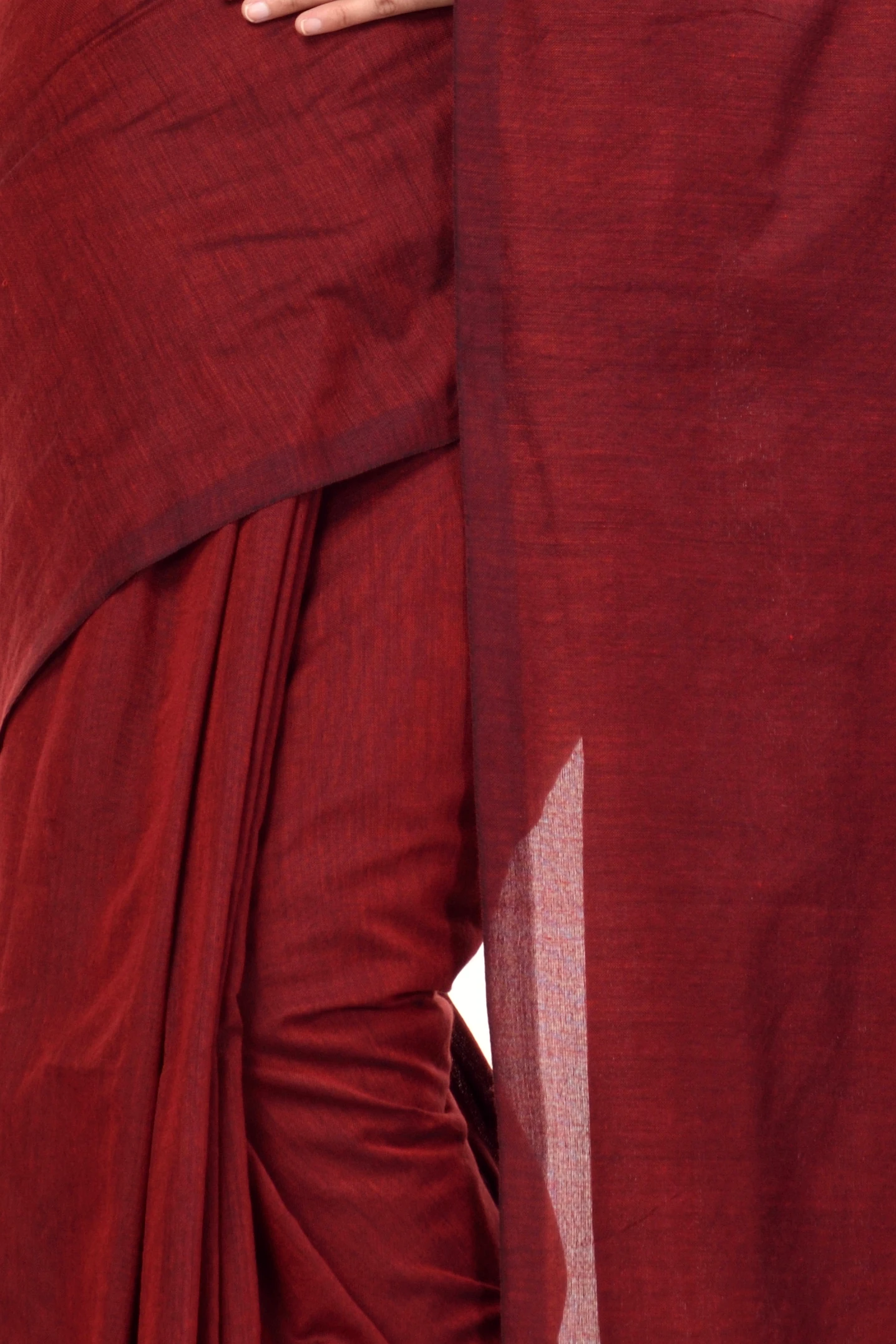 Brown Pure Cotton ThanKhadi Hand Loom Saree (467)
