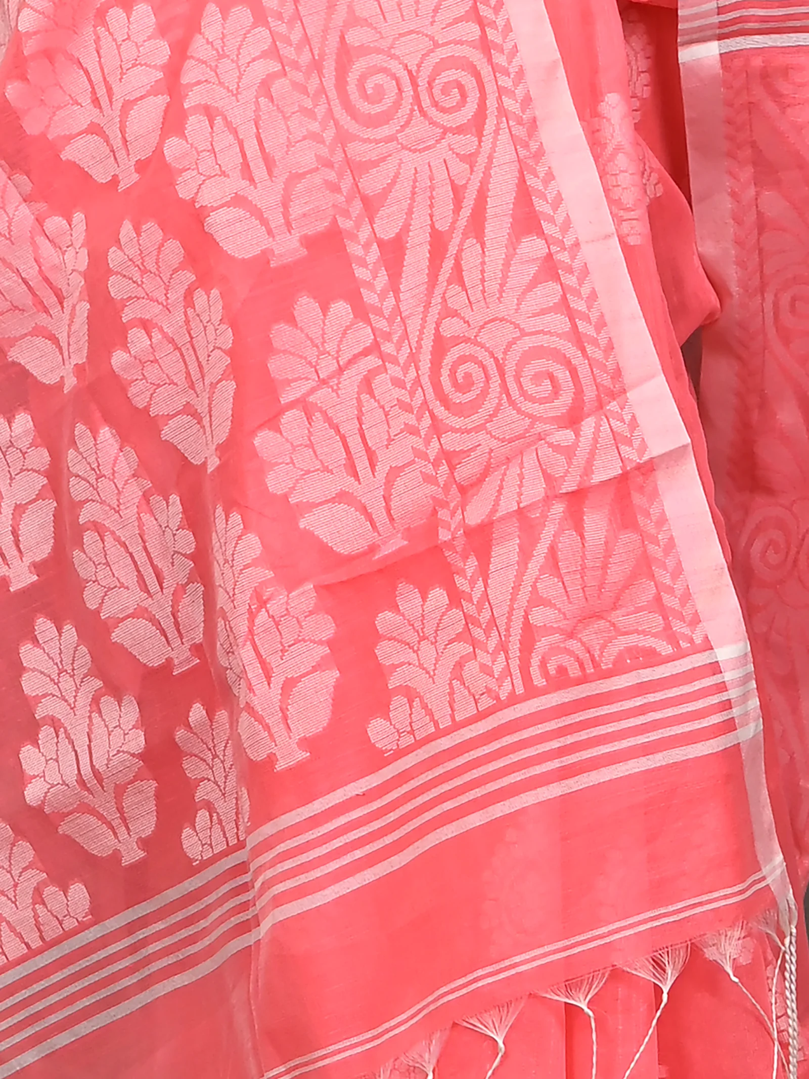 Pink Cotton Parbit Handloom Saree  (47)