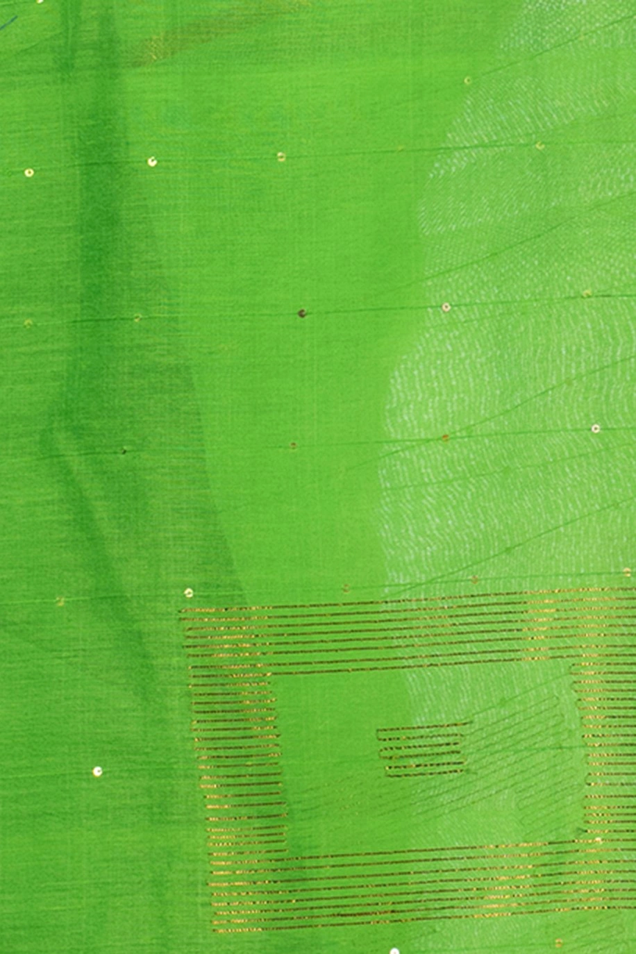 Light Green Blended Cotton Sequence_Handloom Hand Loom Saree (471)