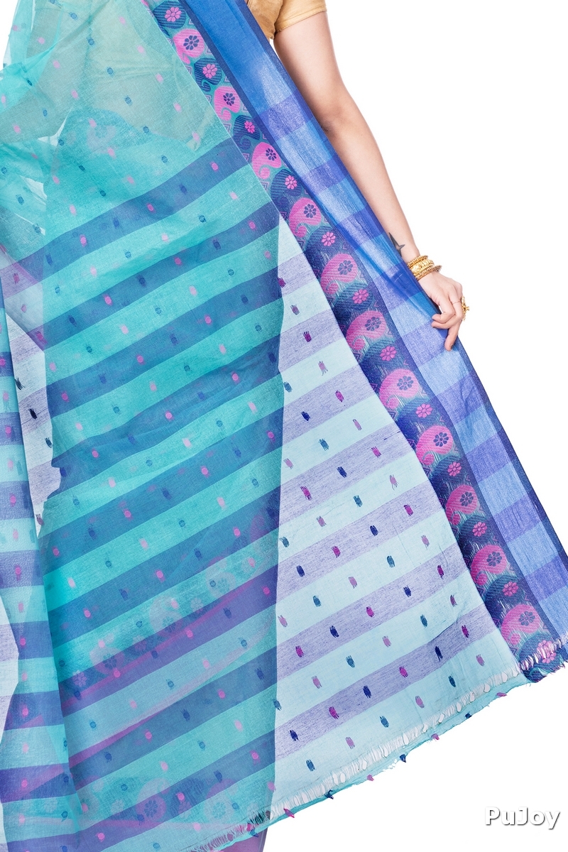 Light Green Pure Cotton Amkolka_Par Tant Saree (476)