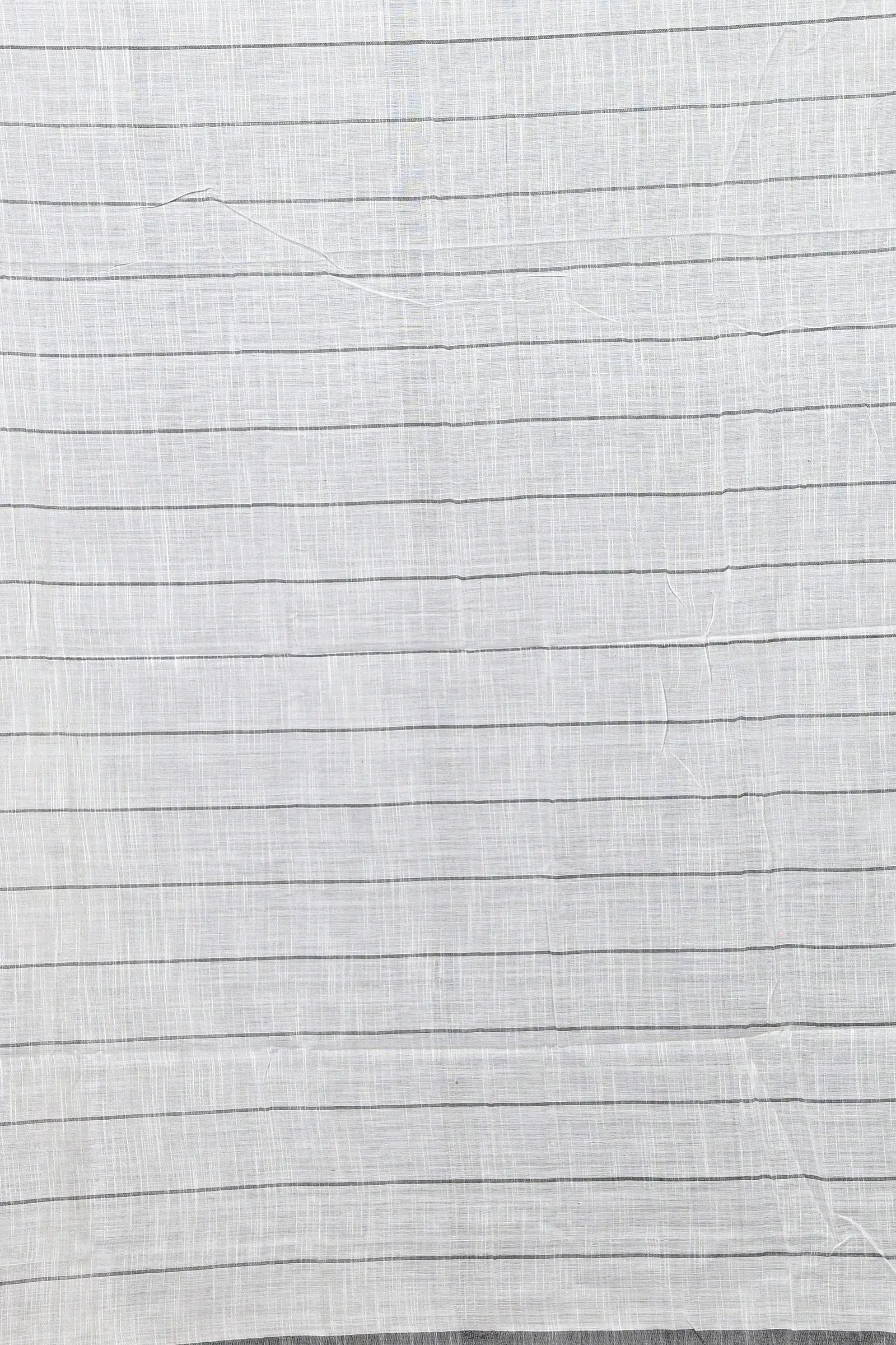 White Black Cotton Blended Parodhi Hand Loom Saree (481)