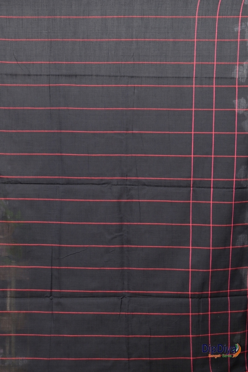 Black Cotton Blended Parodhi Hand Loom Saree (483)