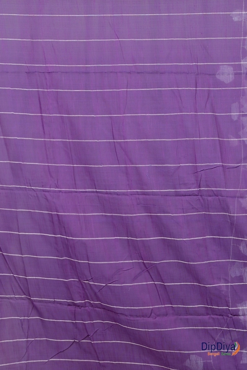Lavender Cotton Blended Parodhi Hand Loom Saree (485)