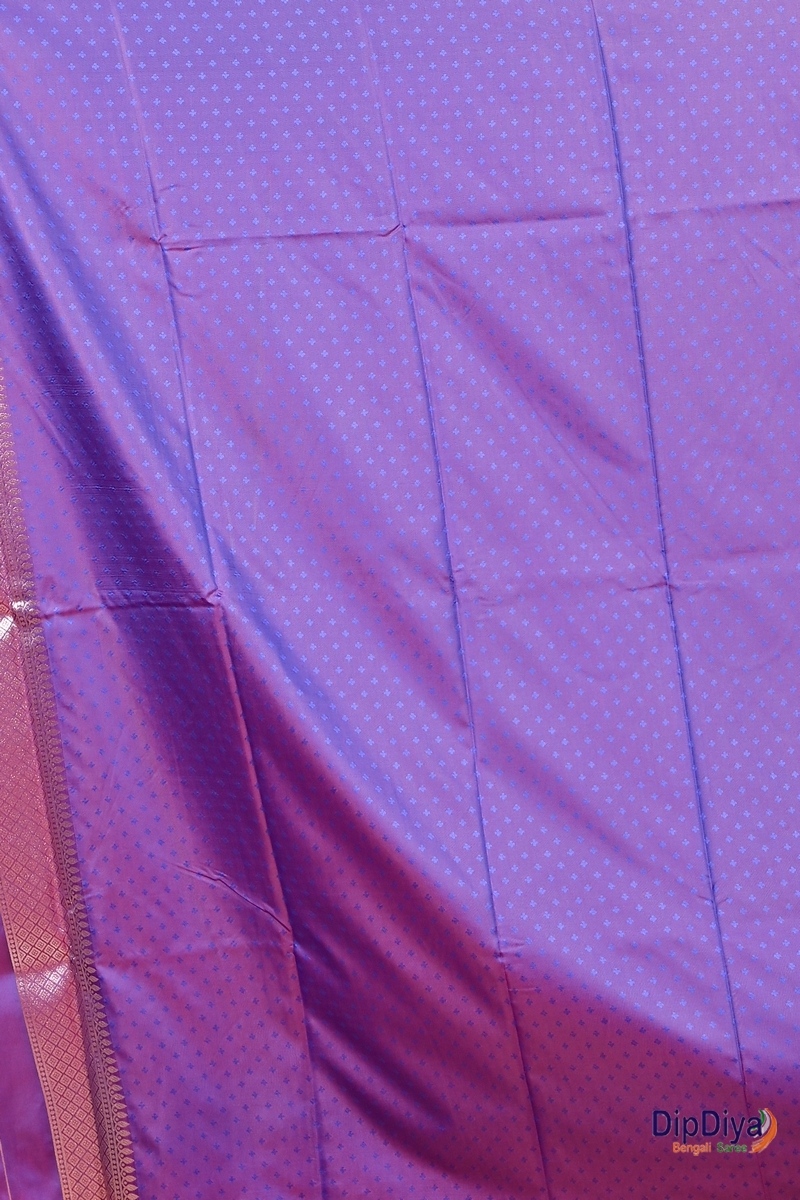 Purple Cotton Silk Paromal Kathan Saree (487)