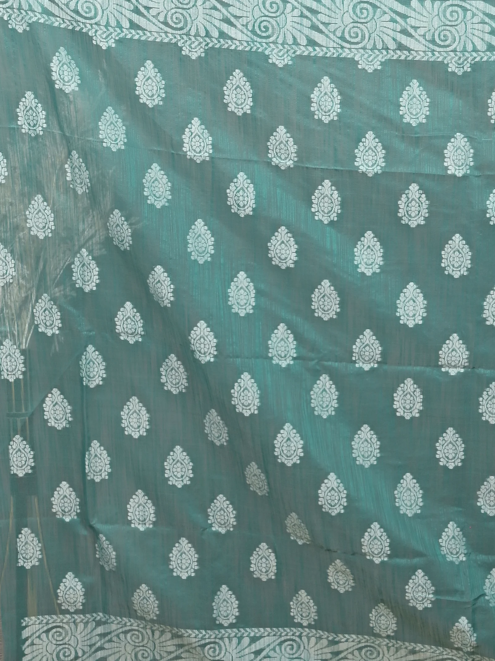 See Green Cotton Parbit Handloom Saree  (49)
