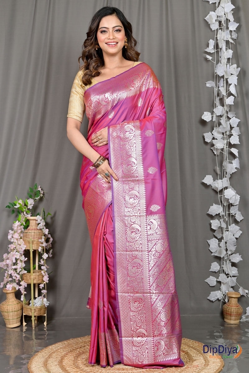 Pink Cotton Silk Paromal Kathan Saree (490)