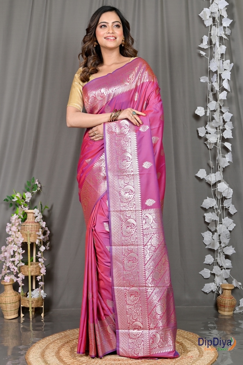 Pink Cotton Silk Paromal Kathan Saree (490)
