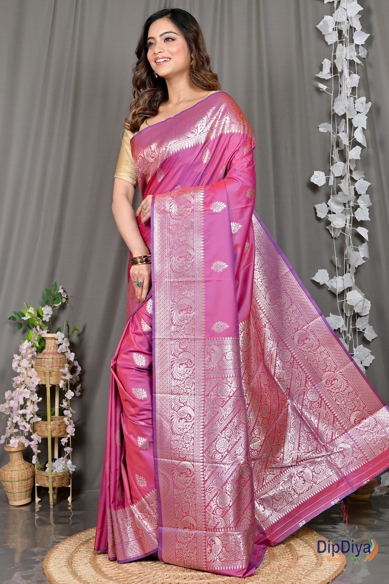 Pink Cotton Silk Paromal Kathan Saree (490)
