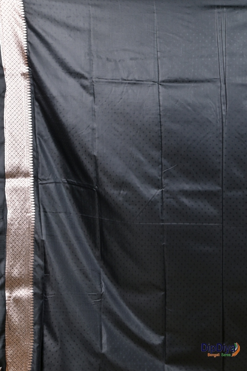 Black Cotton Silk Paromal Kathan Saree (491)