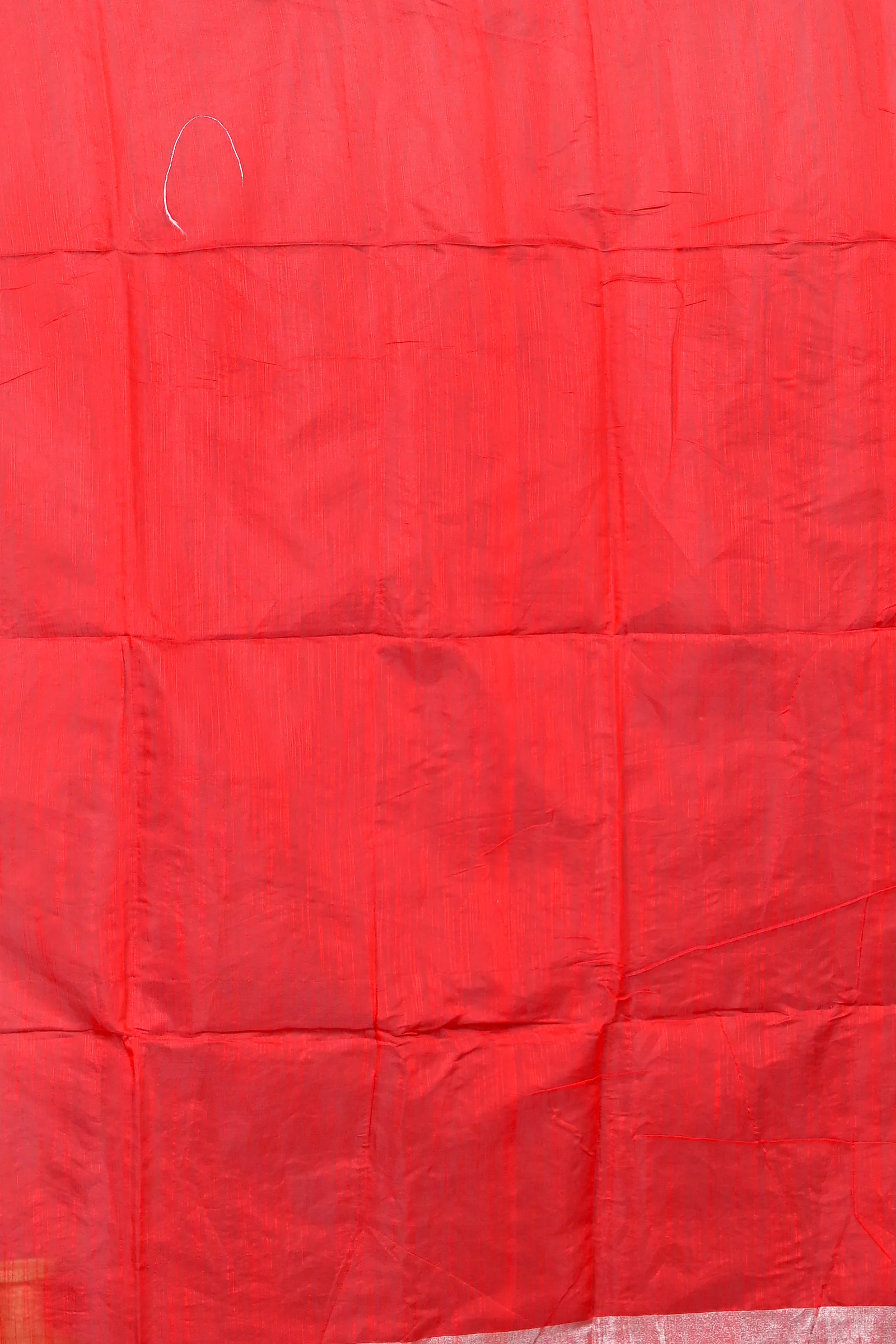 Red Cotton Blended Paroni Embroidery Handloom saree (492)