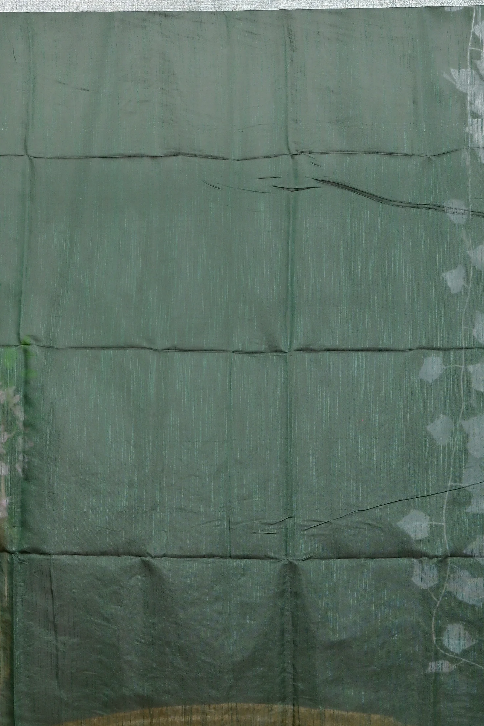 Dark Green Cotton Blended Paroni Embroidery Handloom saree (496)