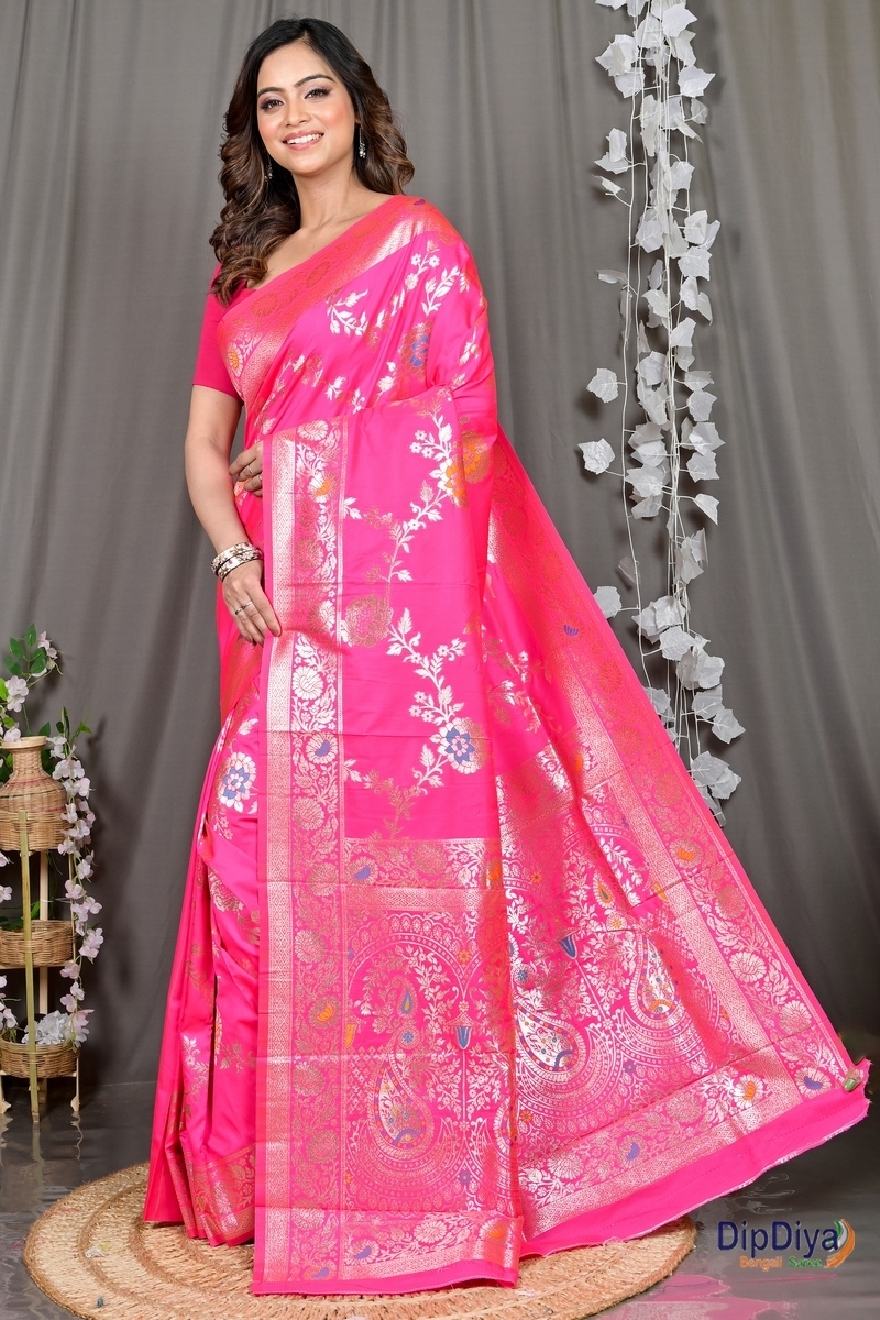 Pink Cotton Silk Parosha Kathan Saree (502)