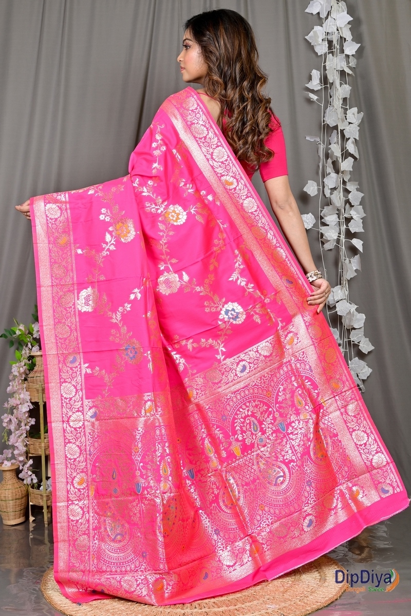 Pink Cotton Silk Parosha Kathan Saree (502)