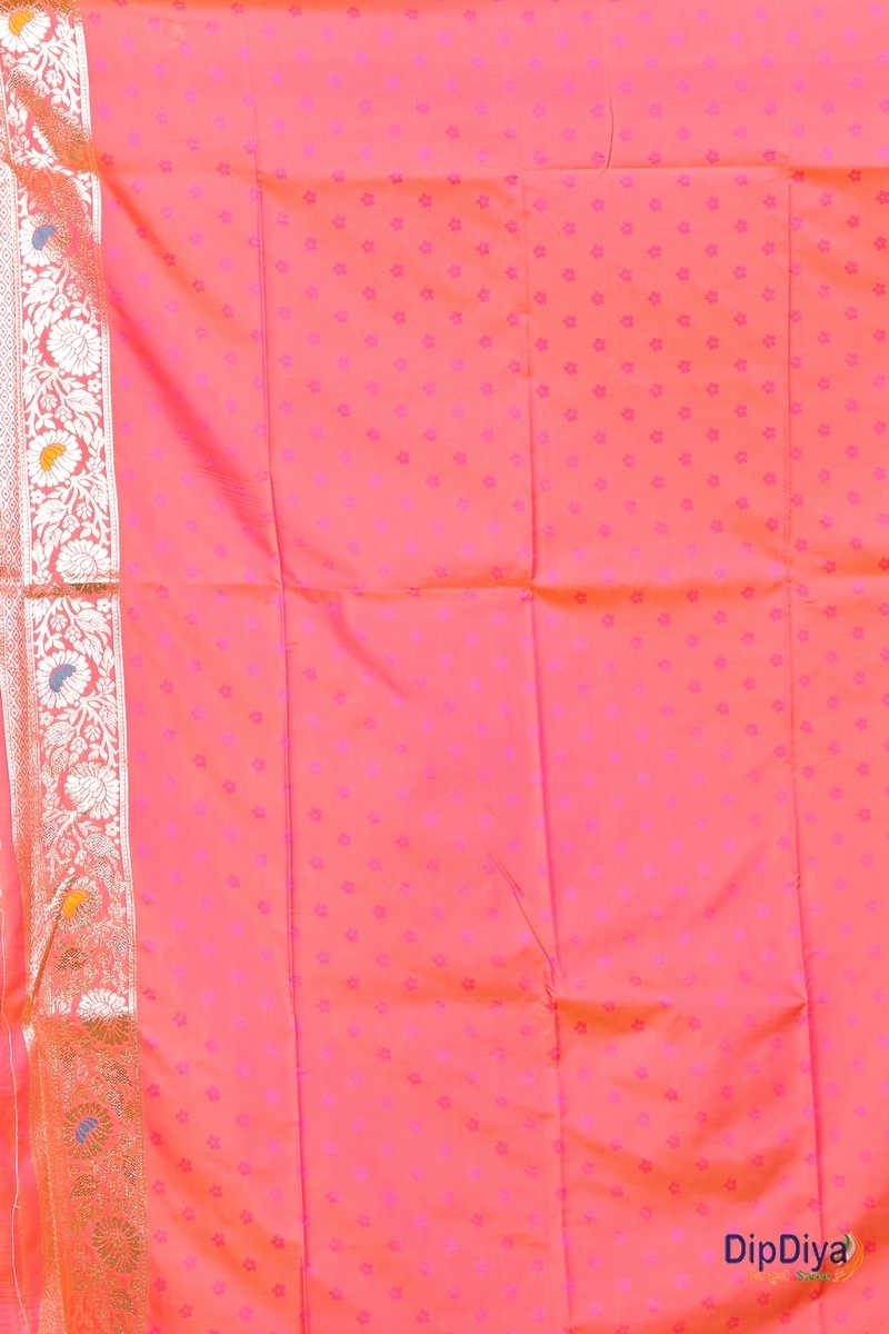 Orange Cotton Silk Parosha Kathan Saree (503)