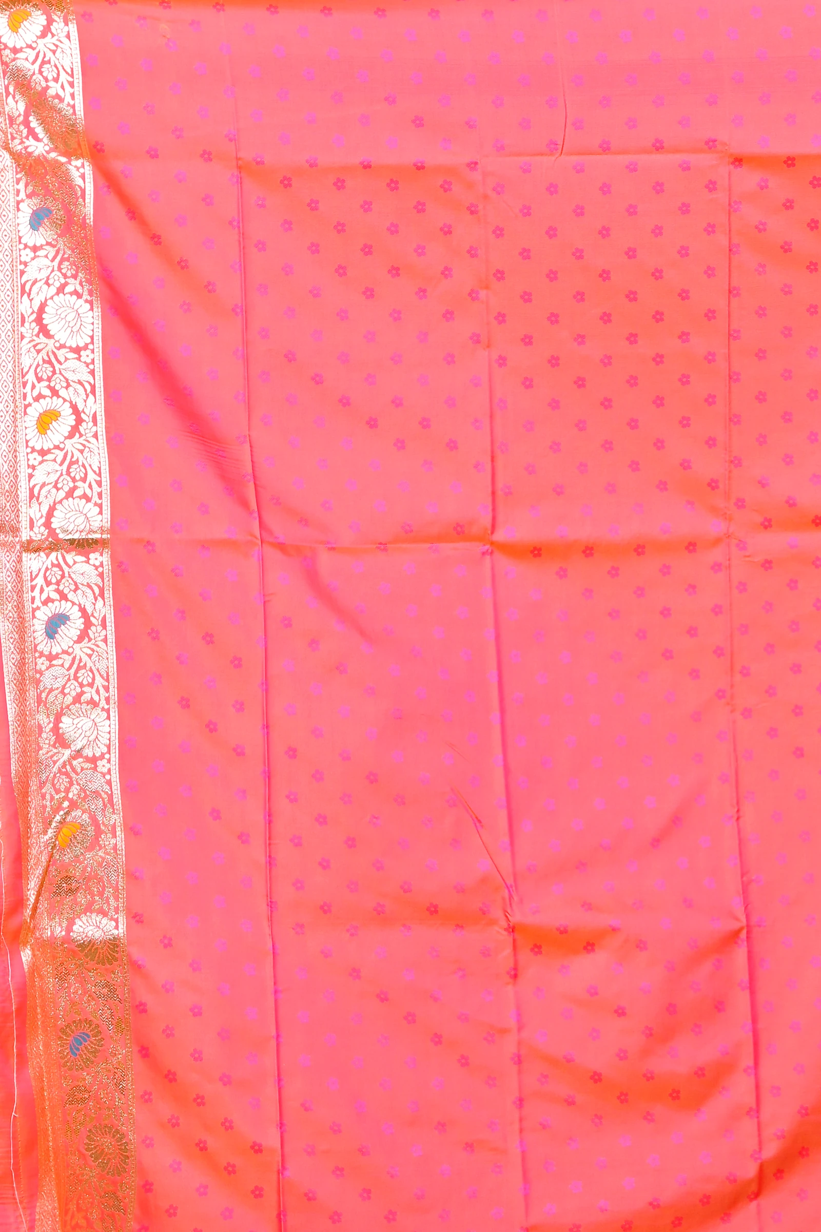 Orange Cotton Silk Parosha Kathan Saree (503)