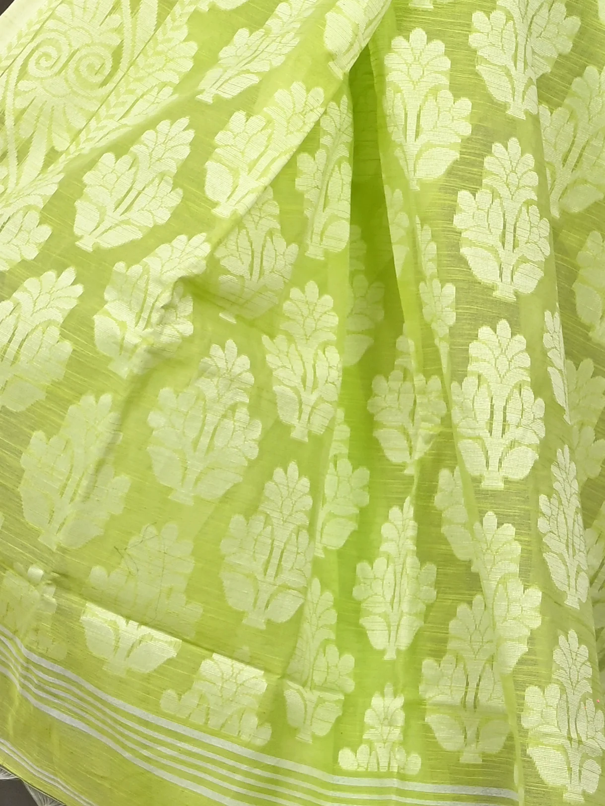 Green Cotton Parbit Handloom Saree  (51)