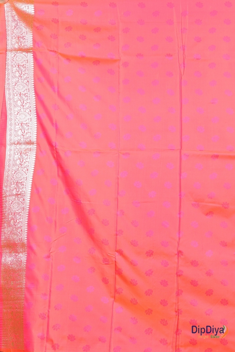 Orange Cotton Silk Parova Tanchui Saree (511)