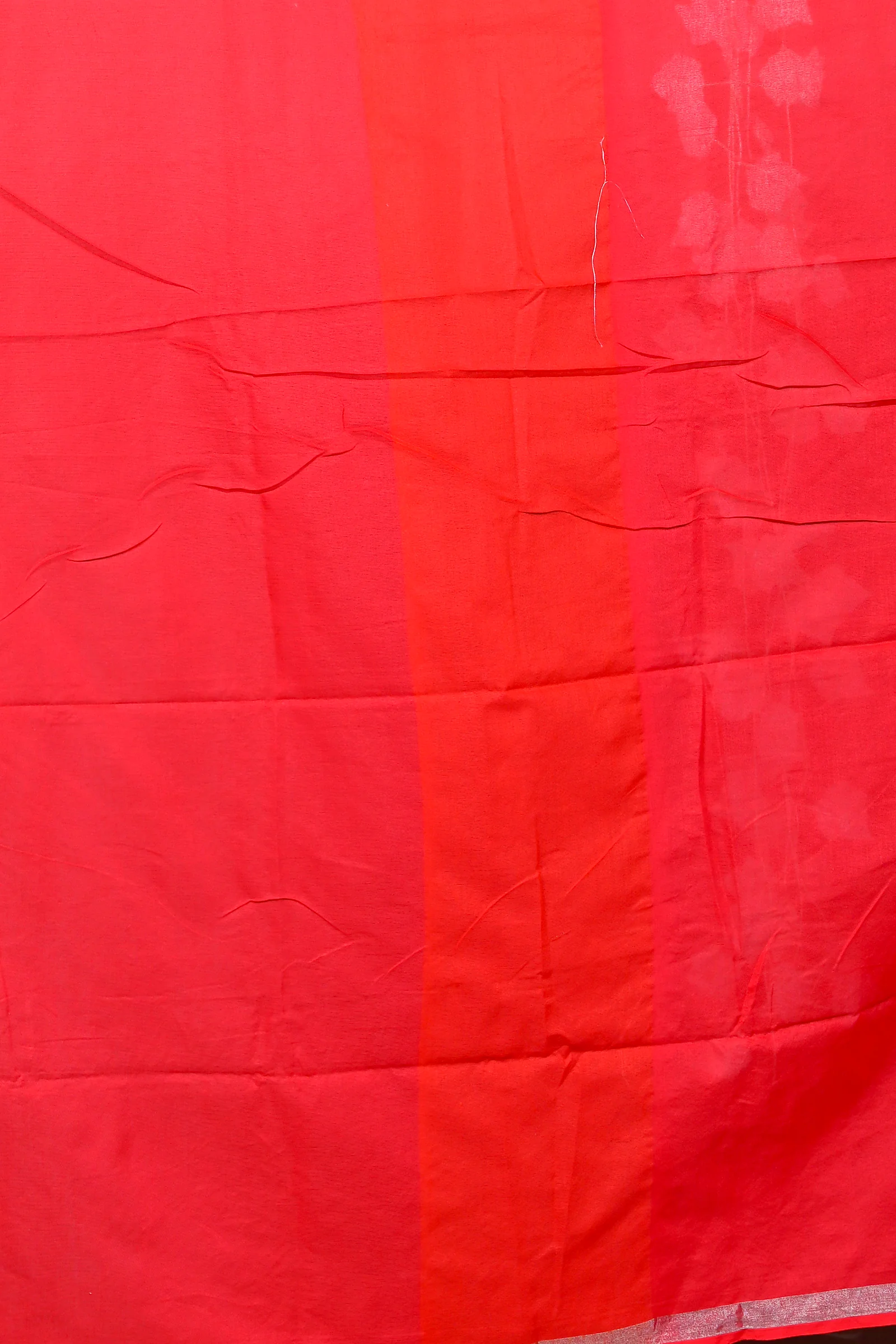 Red Cotton Blended Paru Hand Loom Saree (516)