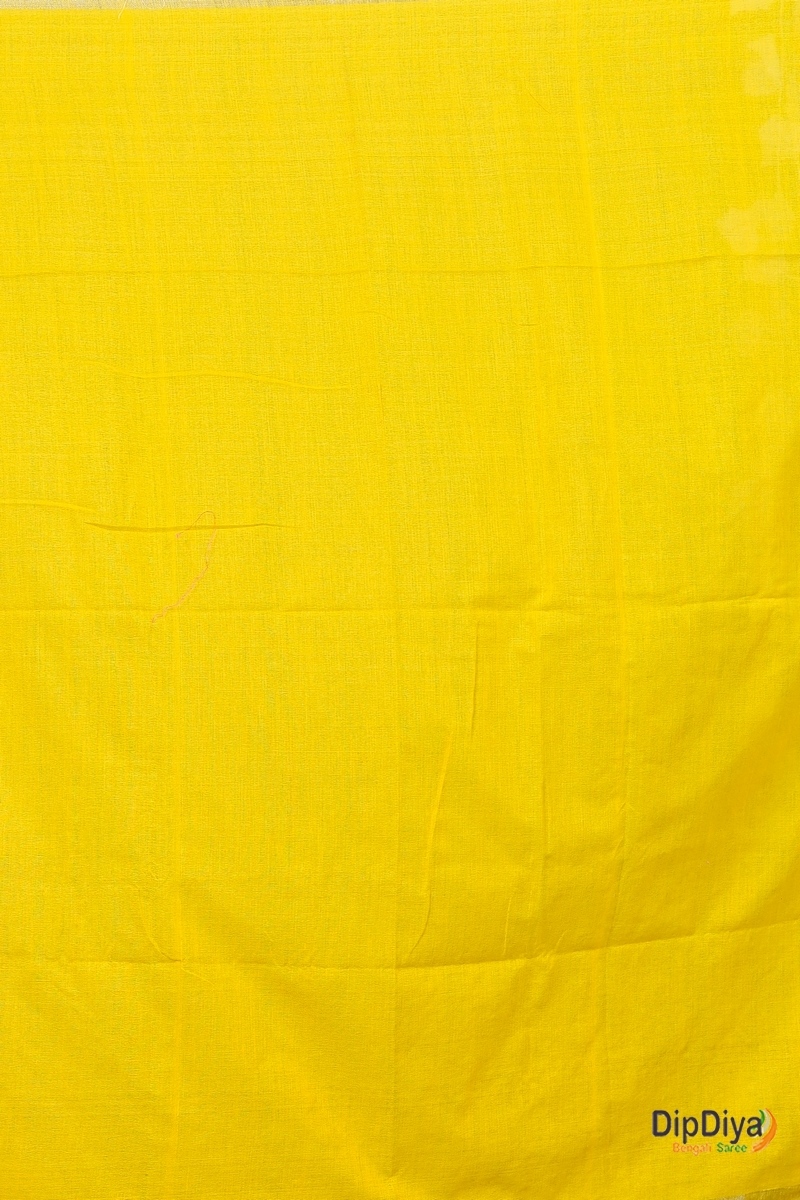Yellow Cotton Blended Paru Hand Loom Saree (517)