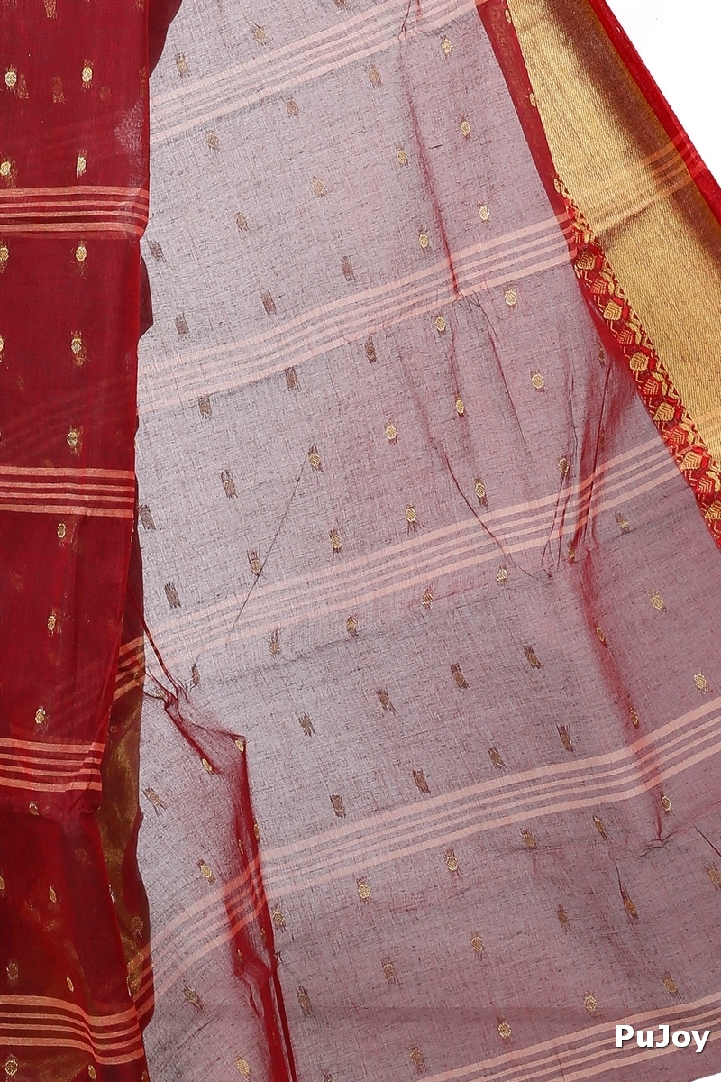 Brown Pure Cotton JoriPar Tant Saree (5173)