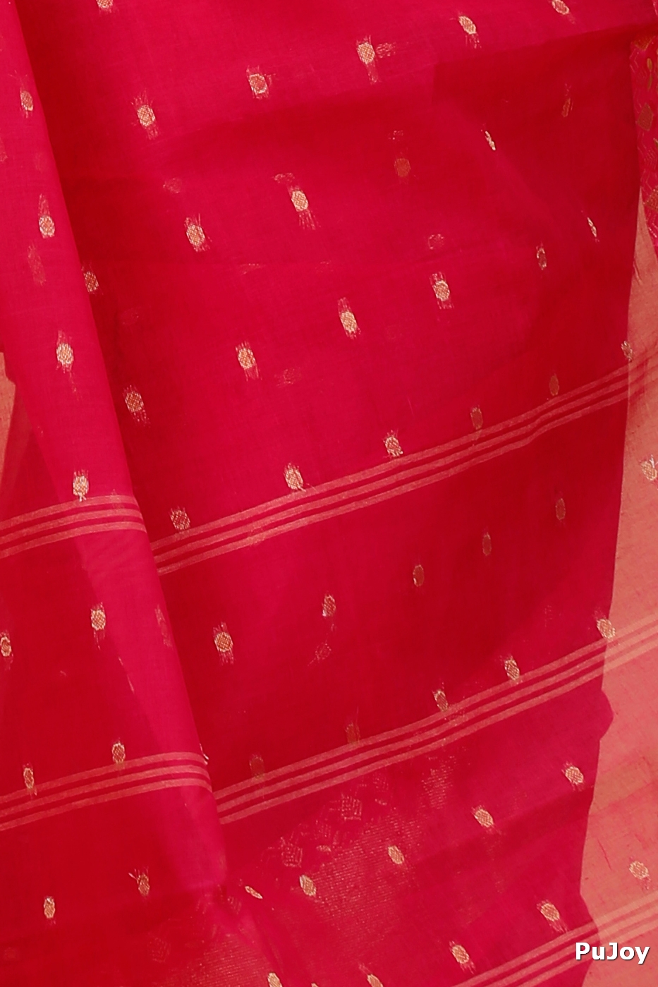 Red Pure Cotton JoriPar Tant Saree (5175)