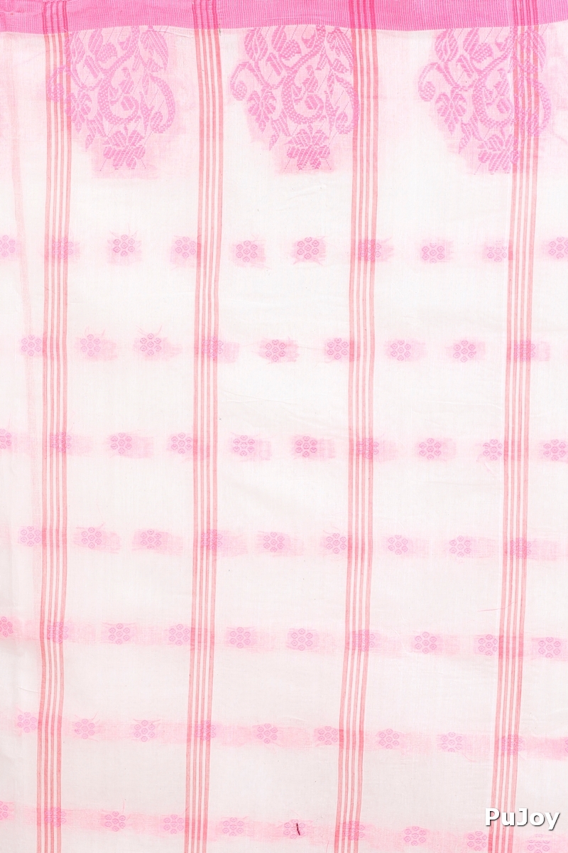 Pink Pure Cotton Botgach Tant Saree (518)