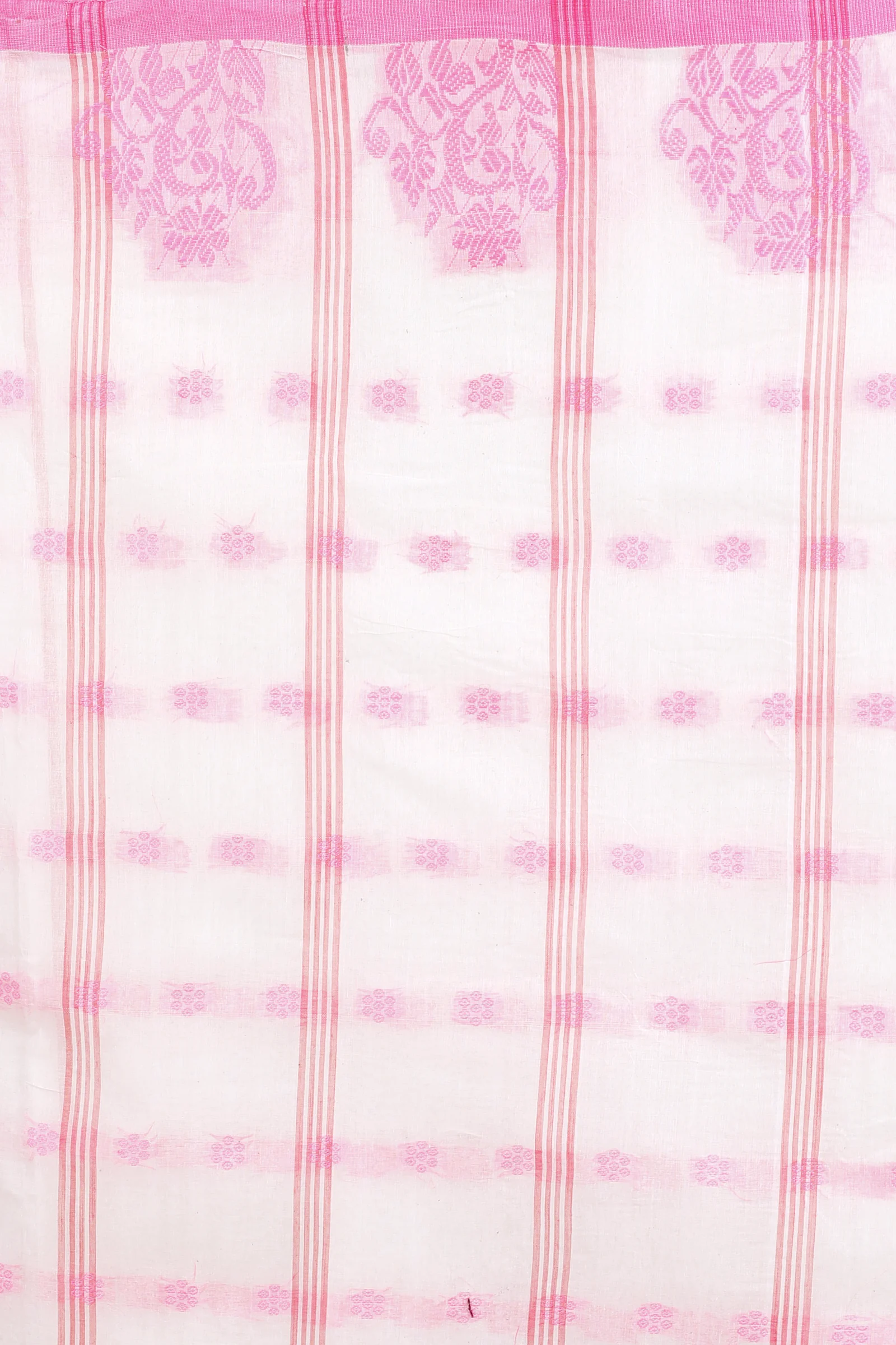 Pink Pure Cotton Botgach Tant Saree (518)