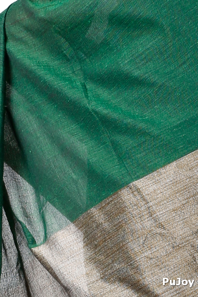 Green Pure Cotton Kesh Than Hand Loom Saree (5232)